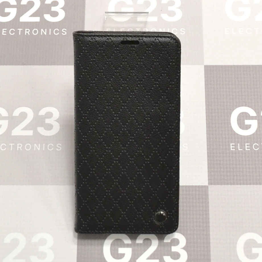 Dalton magnetinis dėklas knygelė Samsung Galaxy A13 – juodos spalvos 9 Juodas Dalton dėklas knygelė Samsung Galaxy A13 – priekinė pusė, Houndstooth raštas juodame fone
