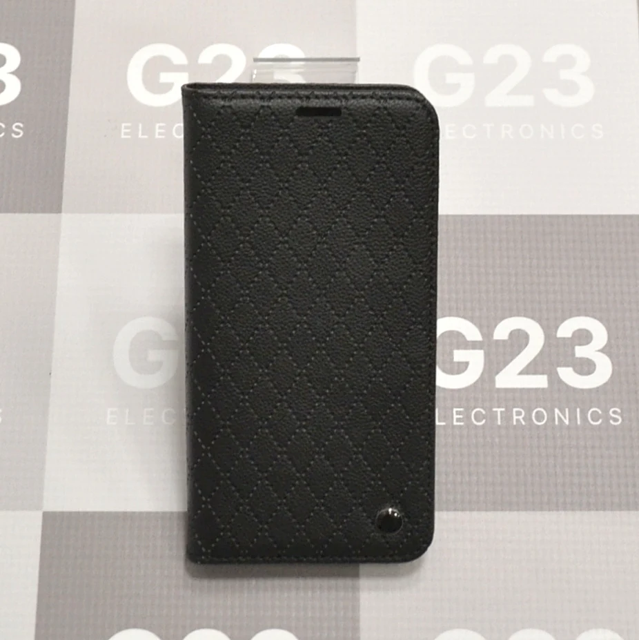 Dalton magnetinis dėklas knygelė Xiaomi Redmi Note 11, Xiaomi Redmi Note 11S – juodos spalvos 9 Juodas Dalton dėklas knygelė Xiaomi Redmi Note 11 – priekinė pusė, Houndstooth raštas juodame fone