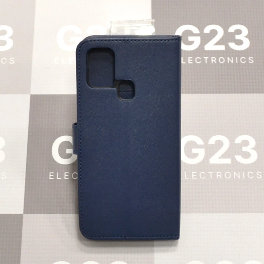 Diary Mate dėklas-knygutė Samsung Galaxy A21s telefonui (tamsiai mėlynos spalvos) 10 Diary Mate dėklas-knygutė Samsung Galaxy A21s tamsiai mėlynos spalvos – dėklo nugarėlė su kameros anga