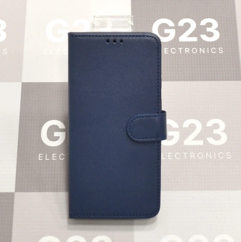 Diary Mate dėklas-knygutė Samsung Galaxy A21s telefonui (tamsiai mėlynos spalvos) 8 Diary Mate dėklas-knygutė Samsung Galaxy A21s tamsiai mėlynos spalvos – uždaryto dėklo priekis su magnetiniu liežuvėliu