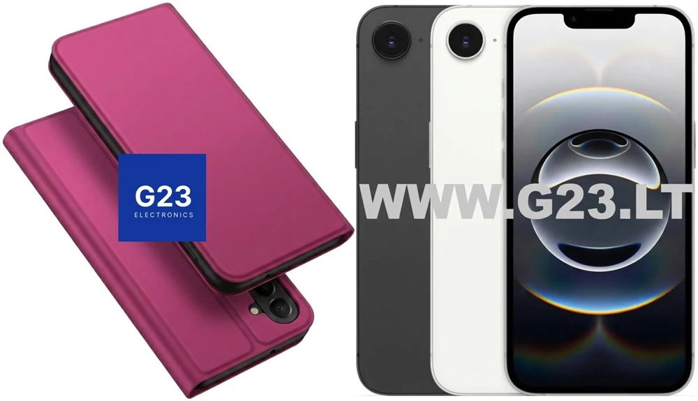 Ducis dėklas Apple iPhone 16e / 17e fuksijos – dėklas-knygutė telefonams iPhone 16e ir iPhone 17e