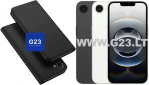 Ducis dėklas Apple iPhone 16e / 17e juodas – dėklas-knygutė telefonams iPhone 16e ir iPhone 17e