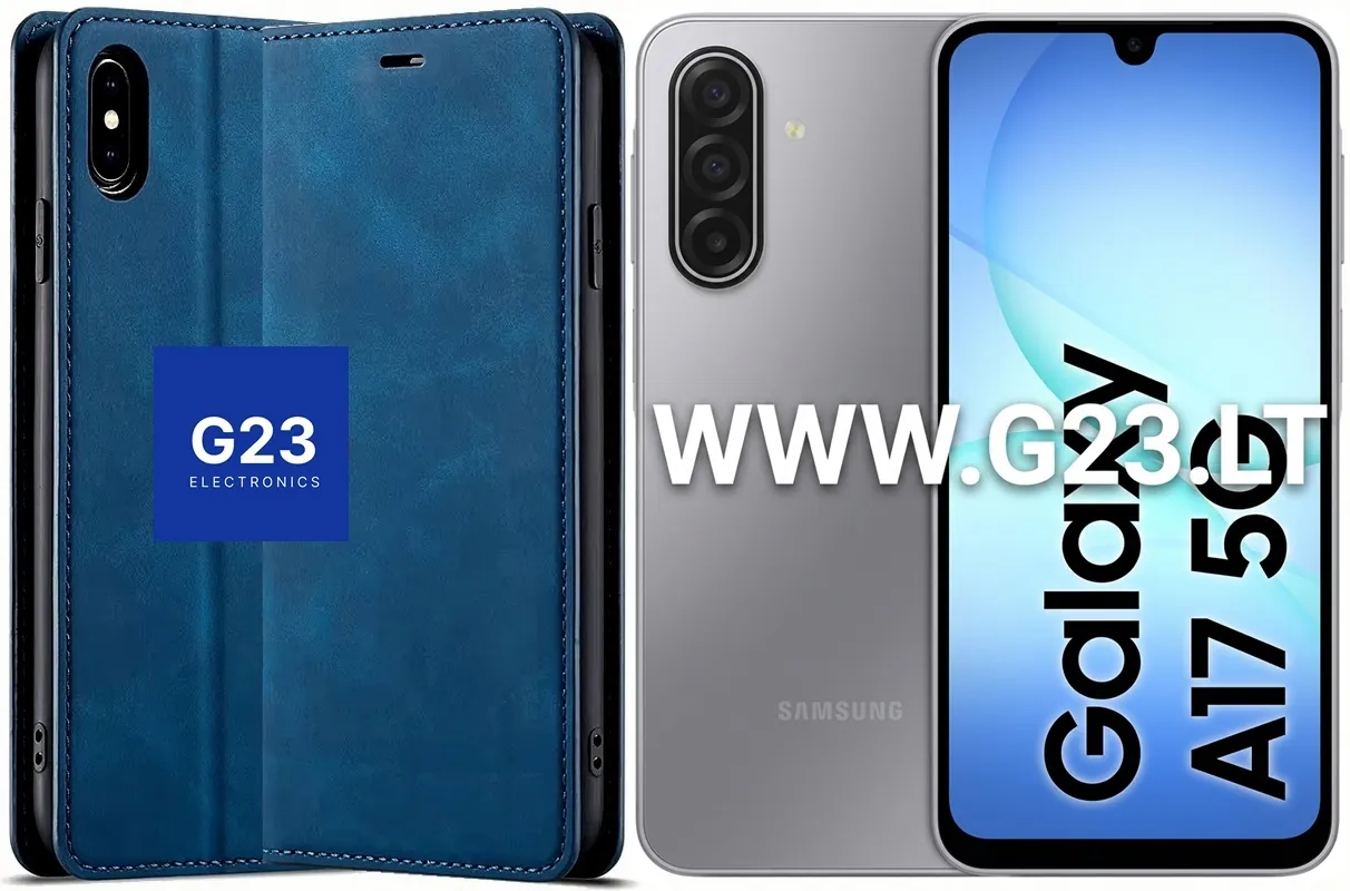 Galant magnetinis dėklas knygelė Samsung Galaxy A17 – mėlynos spalvos 1 Galant magnetinis dėklas knygelė Samsung Galaxy A17 mėlynos spalvos – dėklas ir telefonas šalia