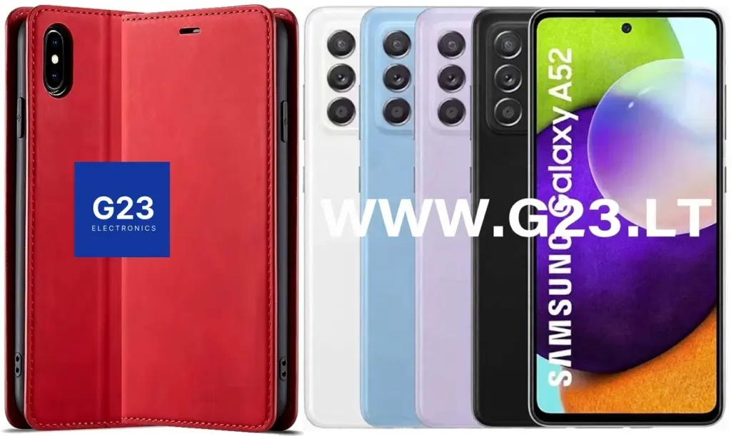 Galant magnetinis dėklas Samsung Galaxy A52 ir A52s 5G raudonos spalvos – dėklo vaizdai iš skirtingų pusių