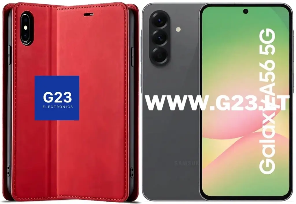 Galant magnetinis dėklas Samsung Galaxy A56 raudonos spalvos – dėklo vaizdai iš skirtingų pusių