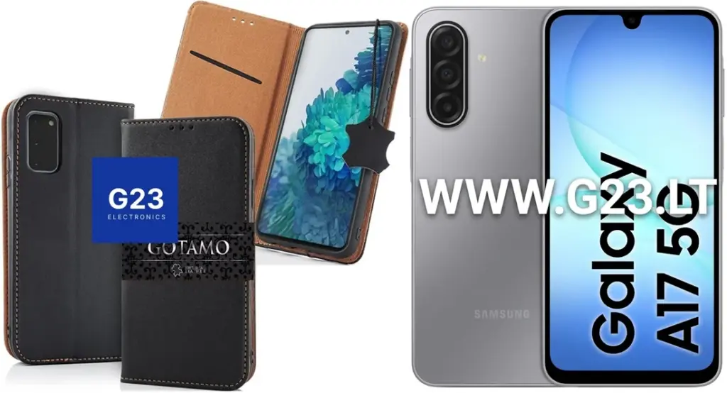 Samsung Galaxy A17 dėklas knygelė juodos spalvos – Gotamo Vintage natūralios odos dėklas