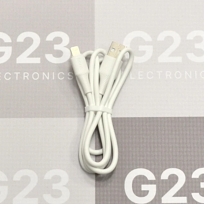 Apple Lightning laidas 1 metras 2.4A Hoco X120 baltos spalvos 8 Baltas Hoco X120 USB-A į Lightning laidas 1 metras 2,4A, suvyniotas ir užfiksuotas juostele