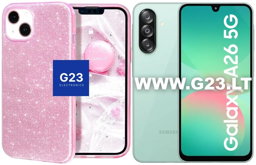 Rožinis iLLumi-Neo silikoninis dėklas nugarėlė Samsung Galaxy A26 telefonui – pakuotė