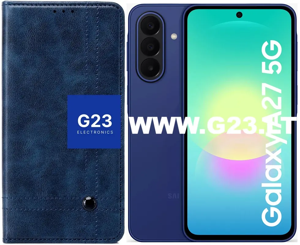 Karachi dėklas knygelė Samsung Galaxy A27 tamsiai mėlynos spalvos – dėklas ir telefonas