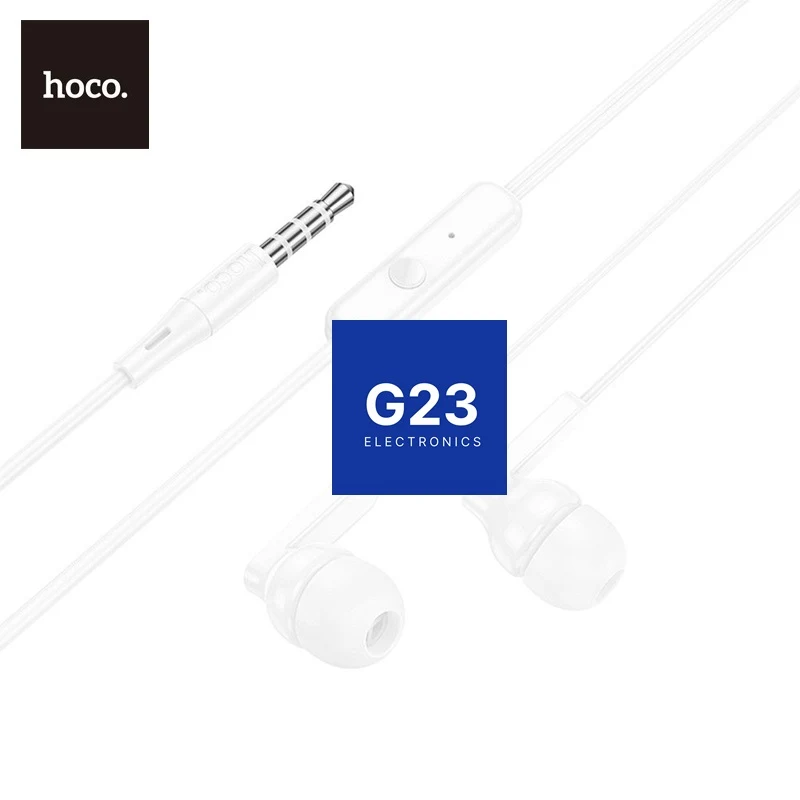 Laidinės ausinės Jack 3,5 mm Hoco M121 su mikrofonu baltos spalvos 8 Hoco M121 baltos laidinės ausinės – universalus Mini Jack 3,5 mm kištukas