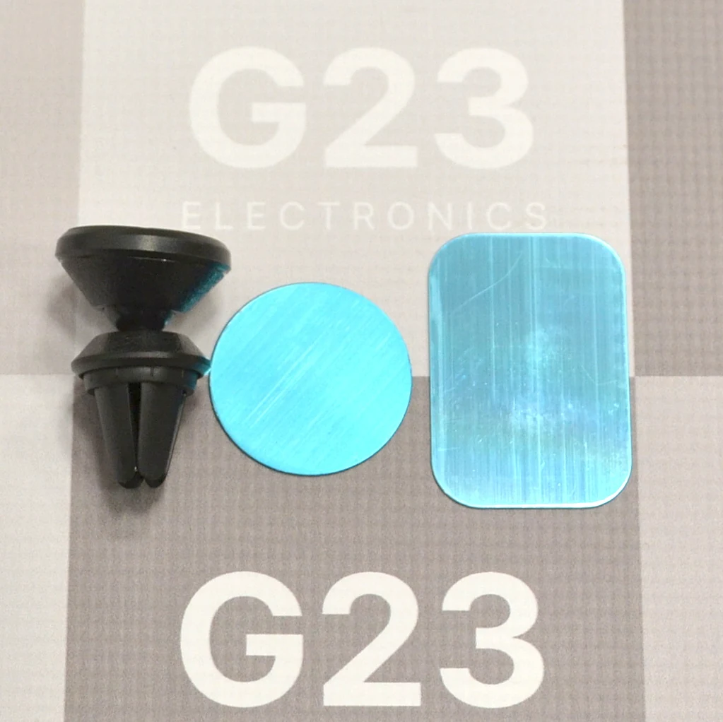 Prie grotelių tvirtinamas magnetinis auto laikiklis telefonui Hoco Circle Ultra CA81 9 Magnetinis laikiklis Hoco CA81 su apvalia ir stačiakampe metalinėmis plokštelėmis