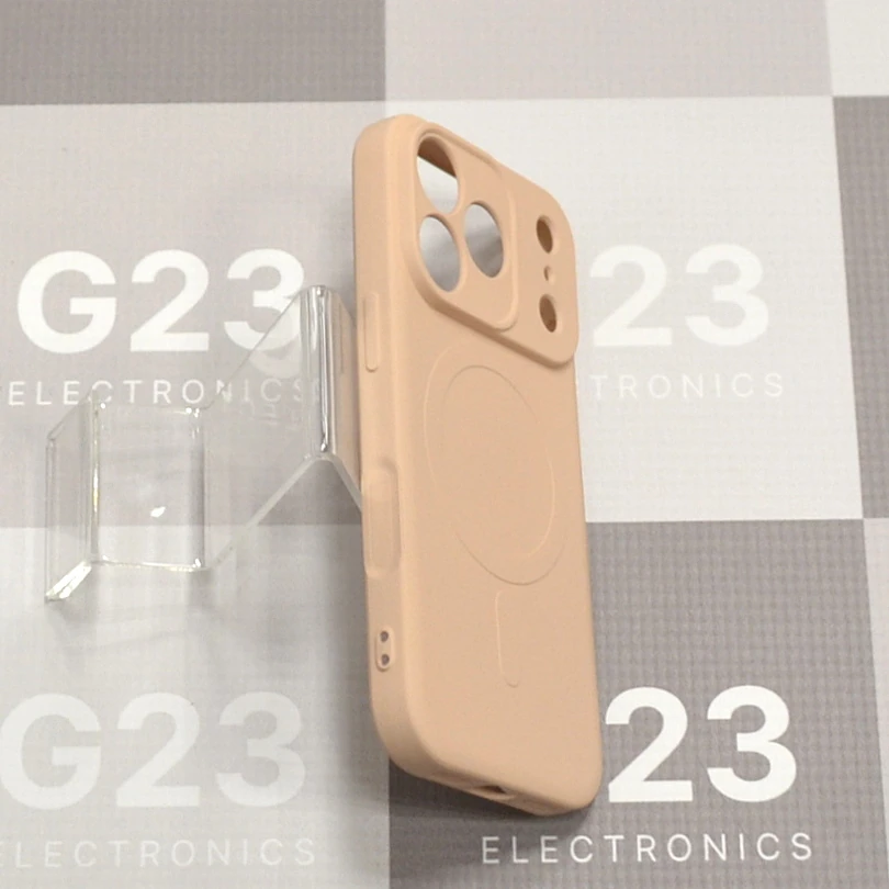 MagSafe Goospery dėklas nugarėlė Apple iPhone 17 Pro / 18 Pro telefonui rausvai smėlinės spalvos 9 Rausvai smėlinė Goospery MagSafe nugarėlė iš šono – mygtukų išpjovos, iPhone 17 Pro