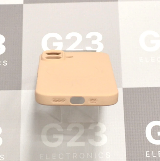 MagSafe Goospery dėklas nugarėlė Apple iPhone 17 telefonui rausvai smėlinės spalvos 8 Rausvai smėlinės Goospery MagSafe nugarėlės apačia su jungties ir garsiakalbio išpjovomis – Apple iPhone 17