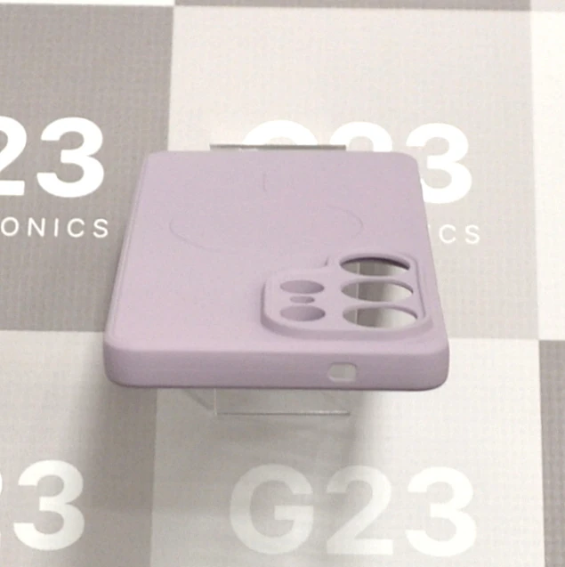 MagSafe Goospery dėklas nugarėlė Samsung Galaxy S26 Ultra telefonui gesintos alyvų spalvos 9 Gesinta alyvų Goospery MagSafe dėklas Samsung Galaxy S26 Ultra iš viršaus – kameros skylutės ir pakeltas apvadas