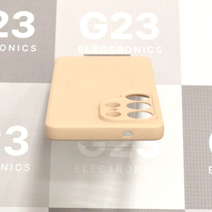 MagSafe Goospery dėklas nugarėlė Samsung Galaxy S26 Ultra telefonui rausvai smėlinės spalvos 9 Rausvai smėlinė Goospery MagSafe dėklas Samsung Galaxy S26 Ultra iš viršaus – kameros skylutės ir pakeltas apvadas
