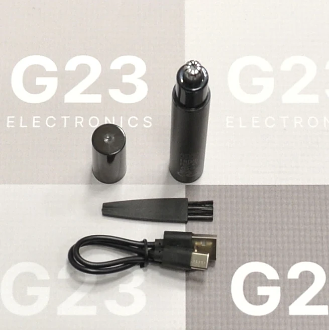 Nosies, ausų ir antakių trimeris Hoco HP34 su 6800 aps./min. varikliu ir USB-C įkrovimu juodos spalvos 11 Nosies trimerio Hoco HP34 komplektacija su dangteliu, valymo šepetėliu ir USB laidu