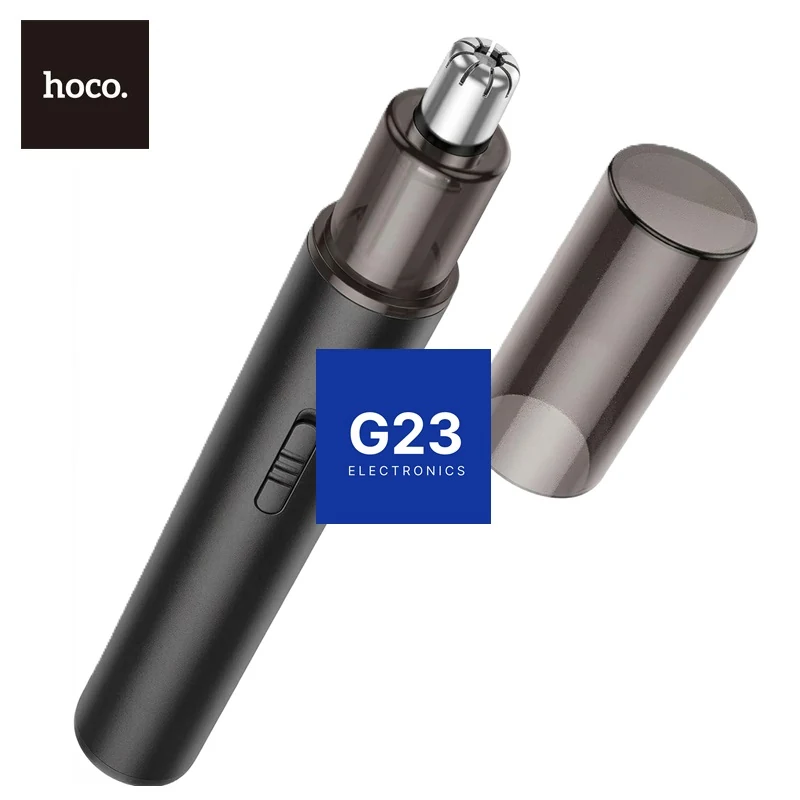 Nosies, ausų ir antakių trimeris Hoco HP34 su 6800 aps./min. varikliu ir USB-C įkrovimu juodos spalvos 10 Pjovimo galvutė ir skaidrus dangtelis nosies trimerio Hoco HP34