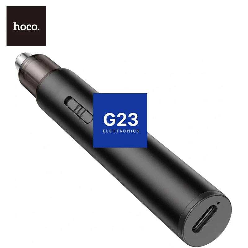 Nosies, ausų ir antakių trimeris Hoco HP34 su 6800 aps./min. varikliu ir USB-C įkrovimu juodos spalvos 9 USB Type-C įkrovimo lizdas nosies trimerio Hoco HP34 apačioje
