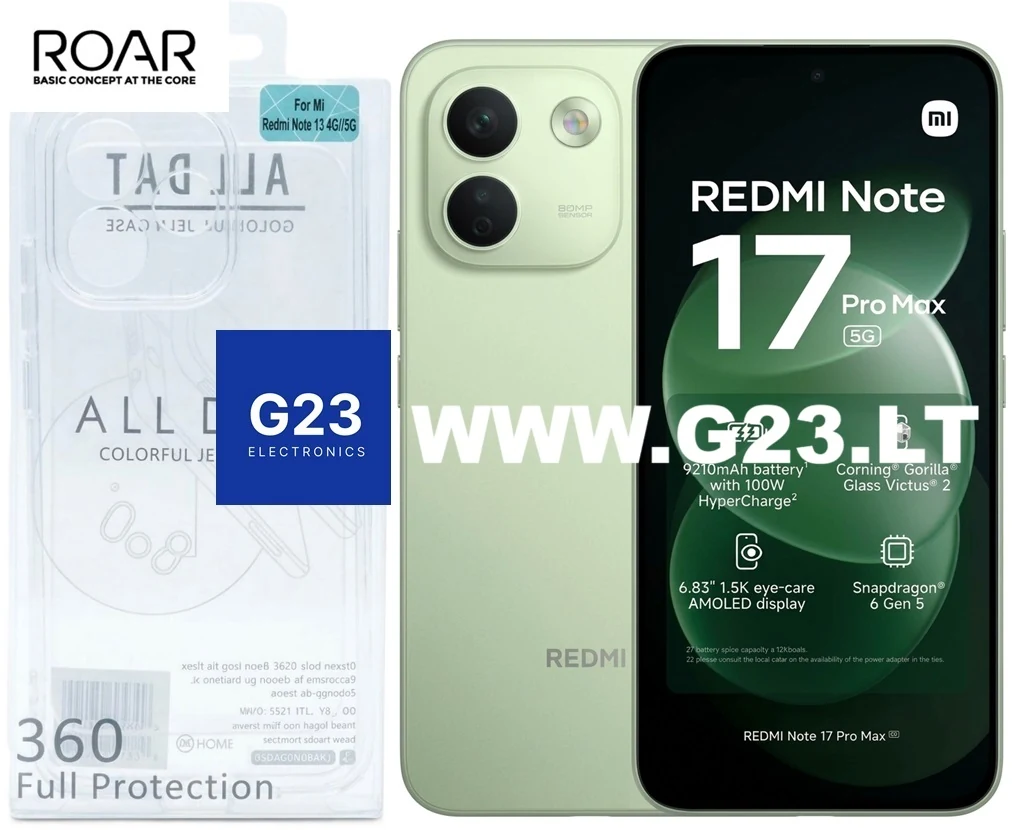Roar Jelly skaidri nugarėlė Redmi Note 17 Pro Max 5G originalioje pakuotėje