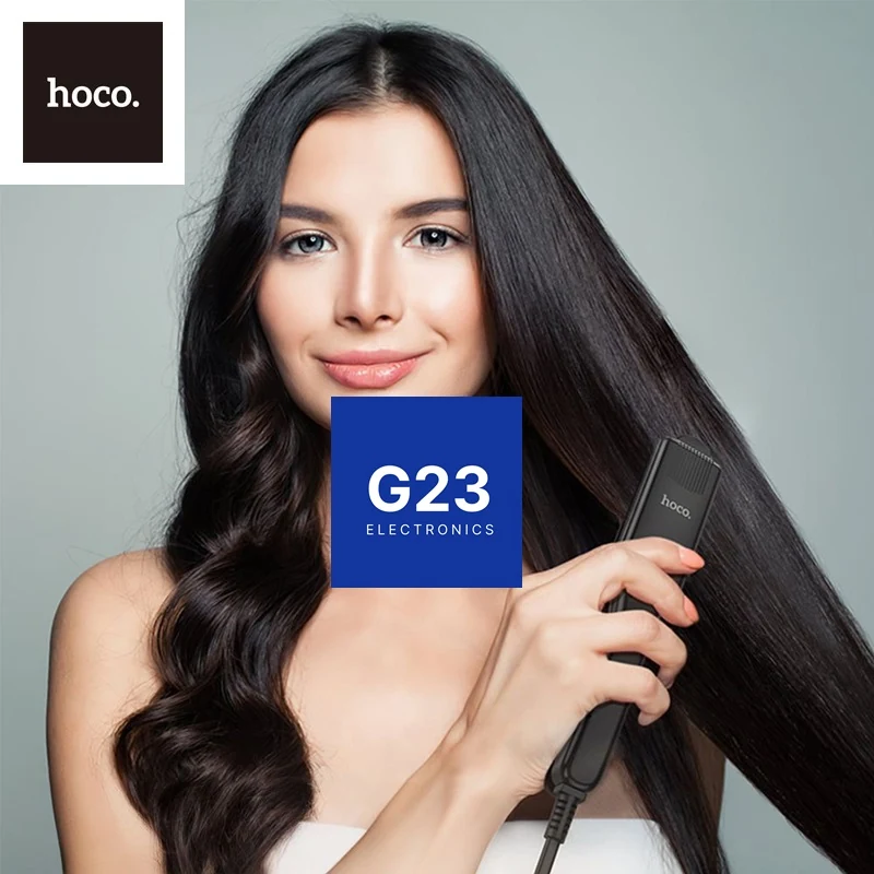 Plaukų tiesinimo žnyplės Hoco DAR36 170 °C kompaktiškos su 1,3 m laidu juodos spalvos 4 Plaukų tiesinimas žnyplėmis Hoco DAR36 – ilgi lygūs juodi plaukai