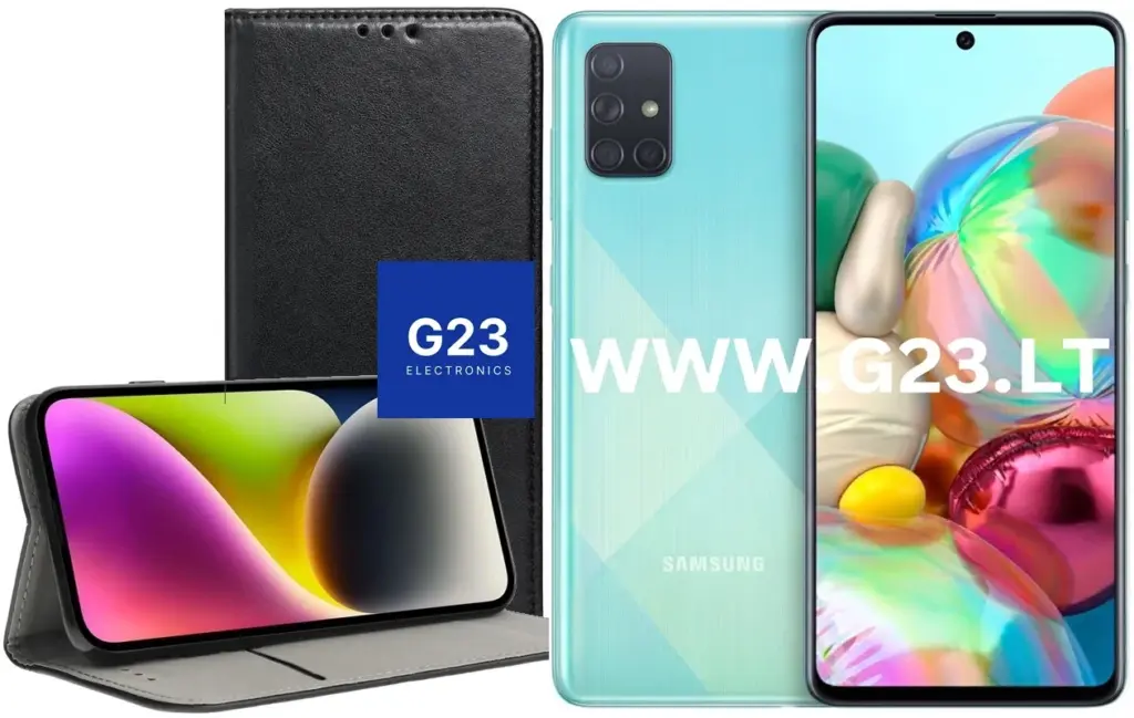 Re-Cap magnetinis dėklas Samsung Galaxy A71 juodos spalvos – dėklas knygelė su telefonu ir stovo padėtimi