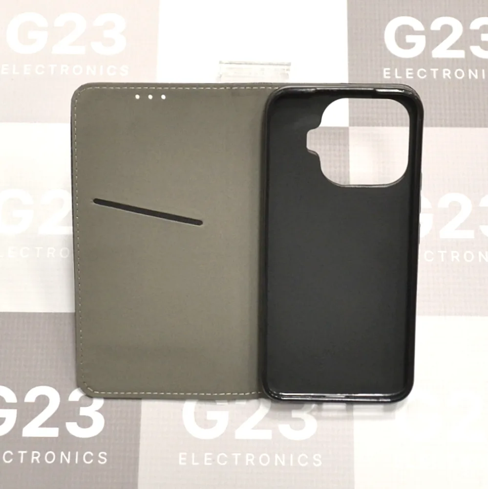 Re-Grid magnetinis dėklas Xiaomi 17T telefonui juodos spalvos 9 Re-Grid dėklas Xiaomi 17T, juodos spalvos – atidarytas dėklas su kišenėle