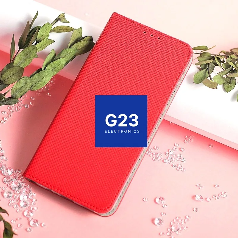 Re-Grid magnetinis dėklas Xiaomi 17T telefonui raudonos spalvos 7 Re-Grid dėklas Xiaomi 17T, raudonos spalvos – dėklas ant rožinio fono