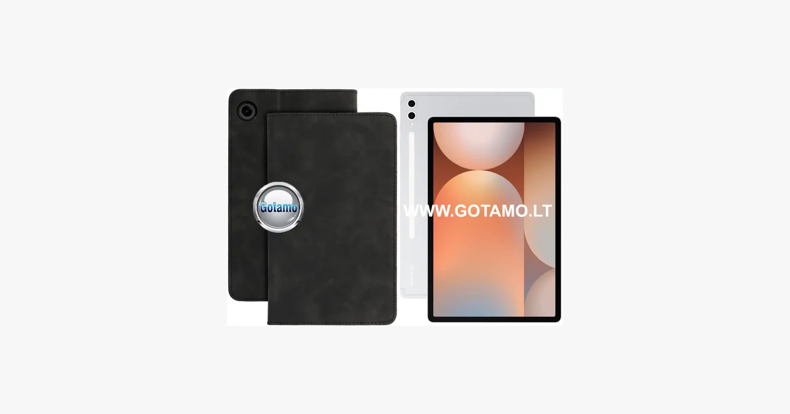 Samsung Galaxy Tab S9 FE Plus juodas Denver Suede dėklas su veliūriniu paviršiumi – prekė iš g23.lt kategorijos