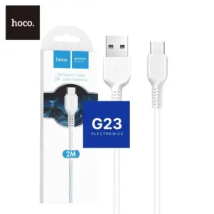 Hoco X20 Type-C laidas 2 metrai 3A baltas dėžutėje su USB-A ir Type-C kištukais