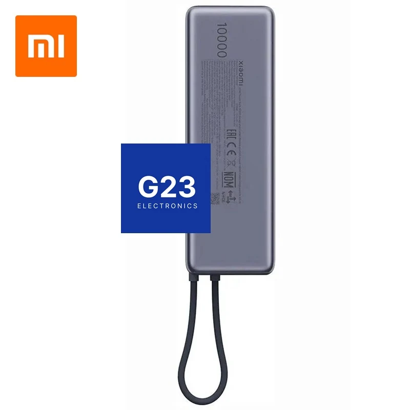 10000mAh 165W Xiaomi PB1165MI išorinė baterija akumuliatorius (Power Bank) su integruotu USB-C laidu pilkos spalvos 5 Xiaomi PB1165MI 10000mAh Power Bank pilkos spalvos – galinė pusė